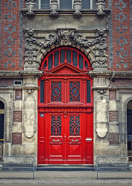 Vintage red door