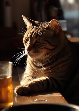 Cat in a bar
