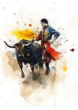 Bull bullfighter