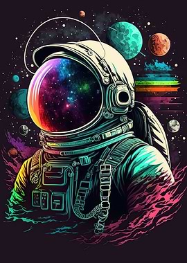 Neon astronaut