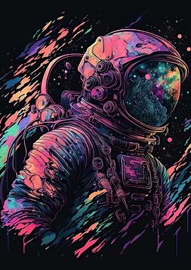 Neon astronaut