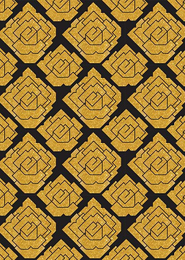 BLACK GOLD ROSES GLITTER