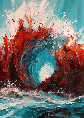 Red Wave Abstract