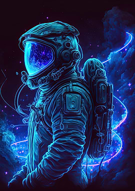 Neon astronaut