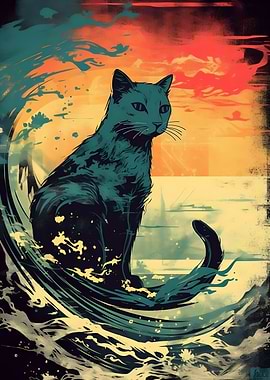 Sunset Cat Wave