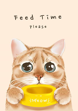 Cute cat feed time please