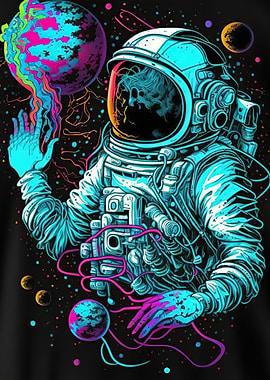 Neon astronaut