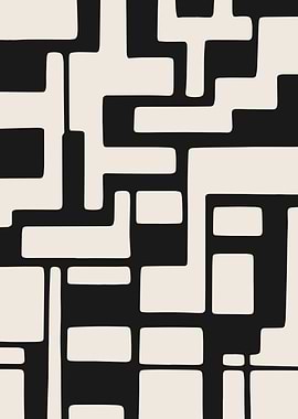 Black and Beige Mazed