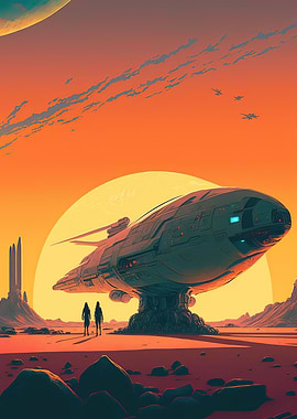 Spaceship sunset