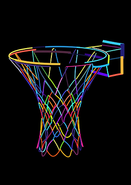 Abstract basketball hoop