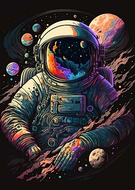 Neon astronaut