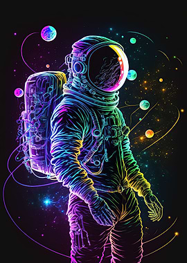 Neon astronaut