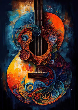 Abstract Acoustic Guitar