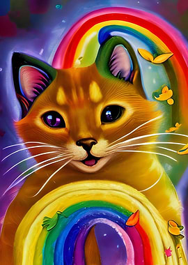 Colorful Cute Kitty Cat