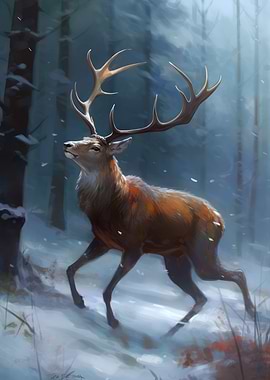 Deer in the Winterforest
