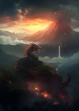 Quetzalcoatl dragon volcan