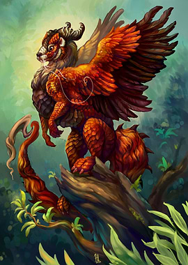 Red panda dragon creature