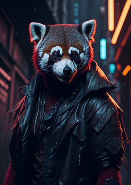 Red Panda Rain Rebel