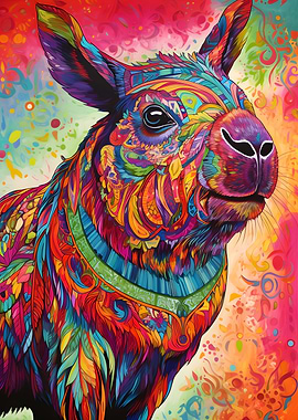 Guinea pig in colorful art
