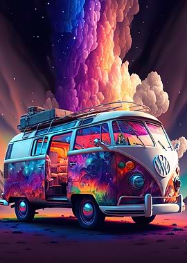 hippie van in space