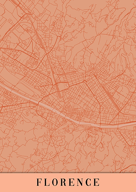 Florence Orange Map Italy