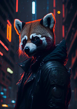 Red Panda Rain Rebel