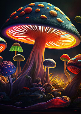 Mushroom Abstract Paint