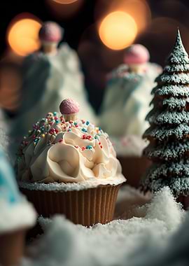Christmas tree cupcakes