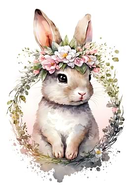 Pinky Floral Rabbit