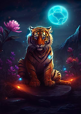 Mystical tiger on mars