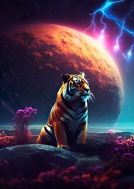 Tiger watching the space