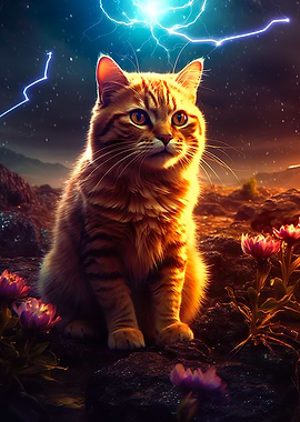 cute cat sitting on Mars