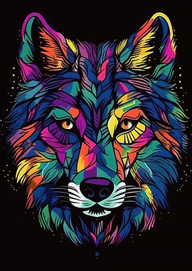 Colorful Wolf
