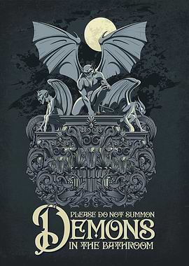 Funny Bathroom Gothic Art