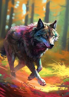 Wolf on the Forest Run