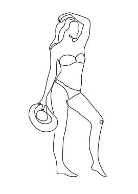 One Line Art Woman