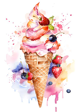 Watercolor Ice Cream