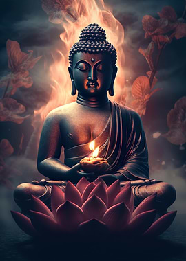 Buddha Pink Lotus Candle