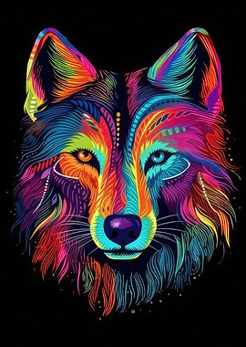 Colorful Wolf