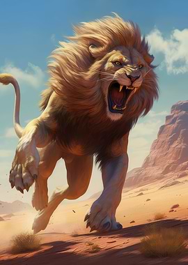 Lion on the Desert Run