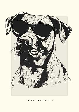 Black Mouth Cur Sketch