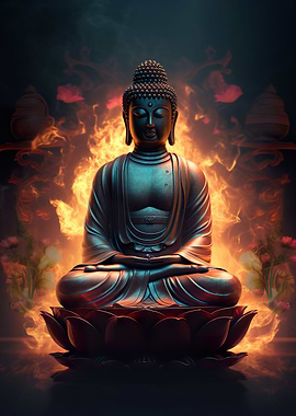 Buddha Lotus Flames