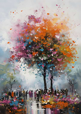 Park in autumn abstract