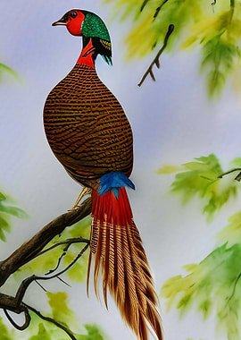 A colorful pheasant bird