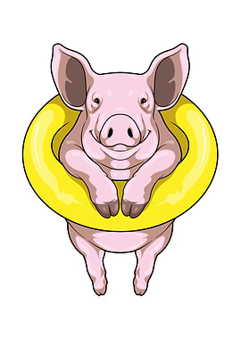 Pig Swimming Lifebuoy