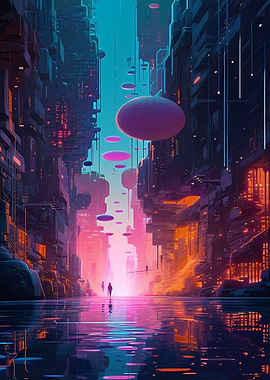 Cyberpunk City Night