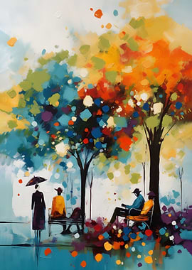 Park in autumn abstract