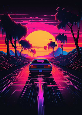 Retro Car Vaporwave