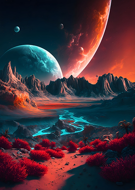 Distant planet landscape