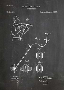 Violin rest patent 1889
